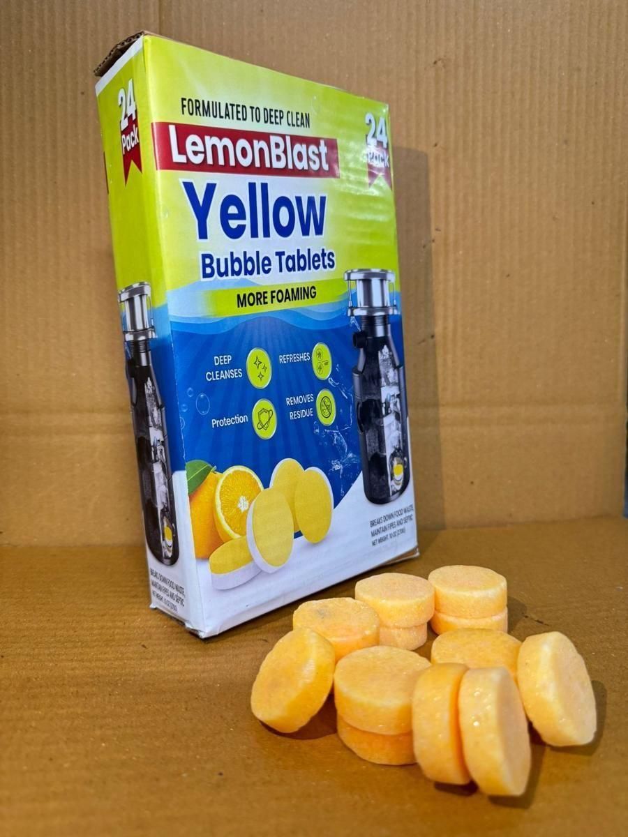 LemonBlast Yellow Bubble Tablets for Drain